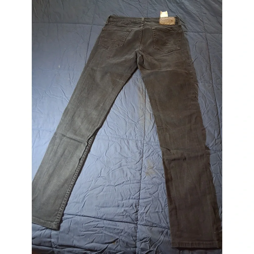 Jordan Craig Sean Mens 40x32‎ Black Distressed Ripped Slim Tapered Jeans